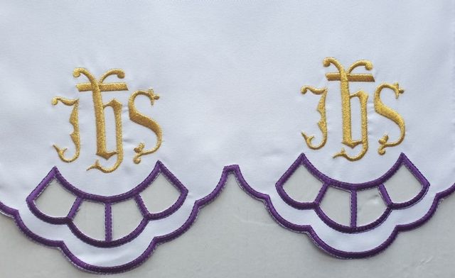 Obrus ołtarzowy haftowany - wzór eucharystyczny (205) - OBRUSY OŁTARZOWE - Nowość