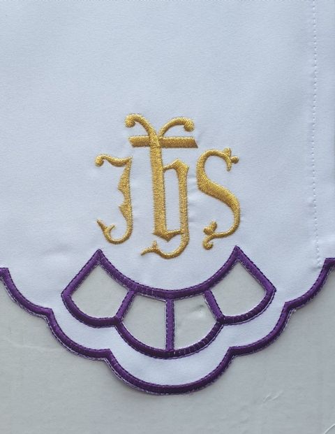 Obrus ołtarzowy haftowany - wzór eucharystyczny (205) - OBRUSY OŁTARZOWE - zdjęcie 2 - Obrus ołtarzowy haftowany - wzór eucharystyczny (205)