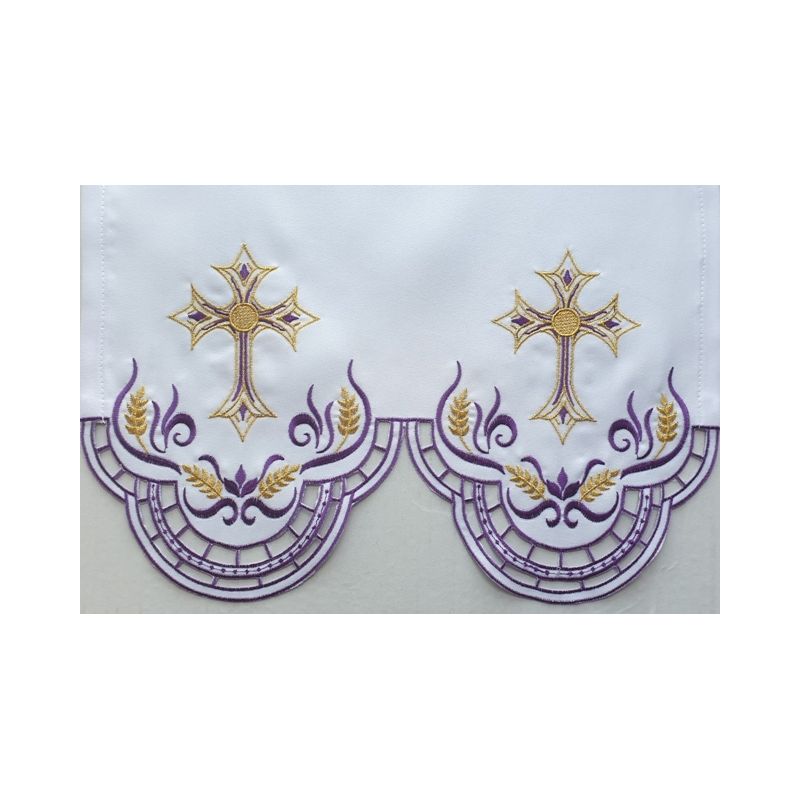 Obrus ołtarzowy haftowany - wzór eucharystyczny (206) - OBRUSY OŁTARZOWE - Obrus ołtarzowy haftowany - wzór eucharystyczny (206)
