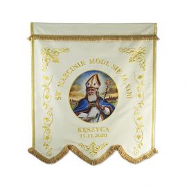 Chorągiew drukowana MB Częstochowska, Św. Marcin - CHORĄGWIE, SZTANDARY - zdjęcie 3 - Chorągiew drukowana MB Częstochowska, Św. Marcin