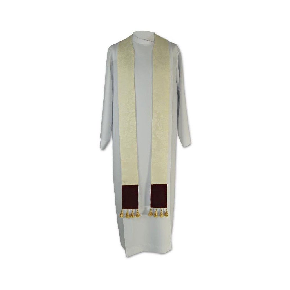 Ornat Semi Gotycki - ecru żakard (56) - Ornaty Semi Gotyckie - zdjęcie 2 - Ornat Semi Gotycki - ecru żakard (56)