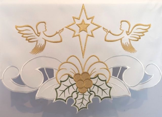 Obrus na Boże Narodzenie Anioły (5) - OBRUSY OŁTARZOWE - zdjęcie 4 - Obrus na Boże Narodzenie Anioły (5)