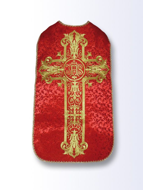 Ornat rzymski czerwony aksamit (48) - Ornaty rzymskie - Nowość