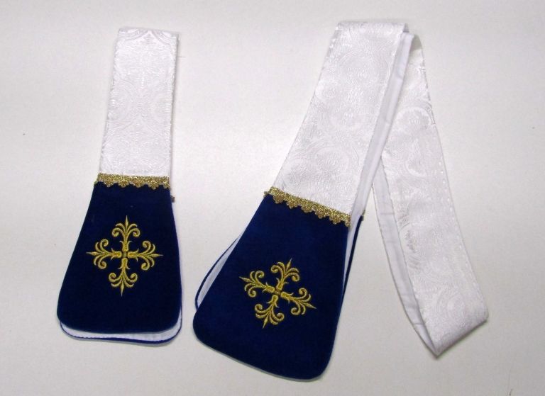 Ornat rzymski haftowany Matka Boża Fatimska - Ornaty Maryjne - zdjęcie 3 - Ornat rzymski haftowany Matka Boża Fatimska