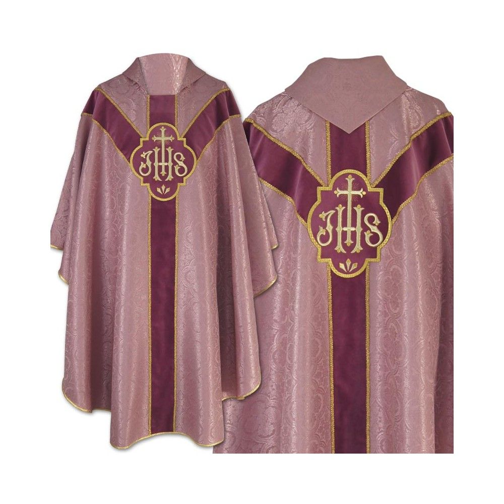 Ornat Semi Gotycki - zgaszony róż, żakard (58) - Ornaty Semi Gotyckie - Nowość