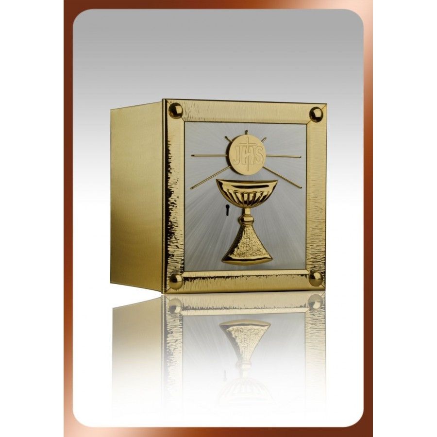 Tabernakulum mosiężne Kielich z możliwością lampki wiecznej (39) - TABERNAKULA - zdjęcie 2 - Tabernakulum mosiężne Kielich z możliwością lampki wiecznej (39)