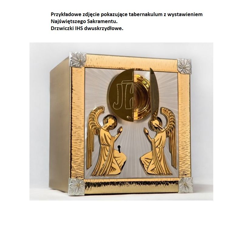 Tabernakulum mosiężne IHS + Krzyż  z wystawieniem Najświętszego Sakramentu  (40) - TABERNAKULA - zdjęcie 5 - Tabernakulum mosiężne IHS + Krzyż  z wystawieniem Najświętszego Sakramentu  (40)