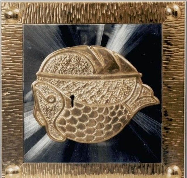 Tabernakulum mosiężne Ryba + Chleb (43) - TABERNAKULA - Nowość