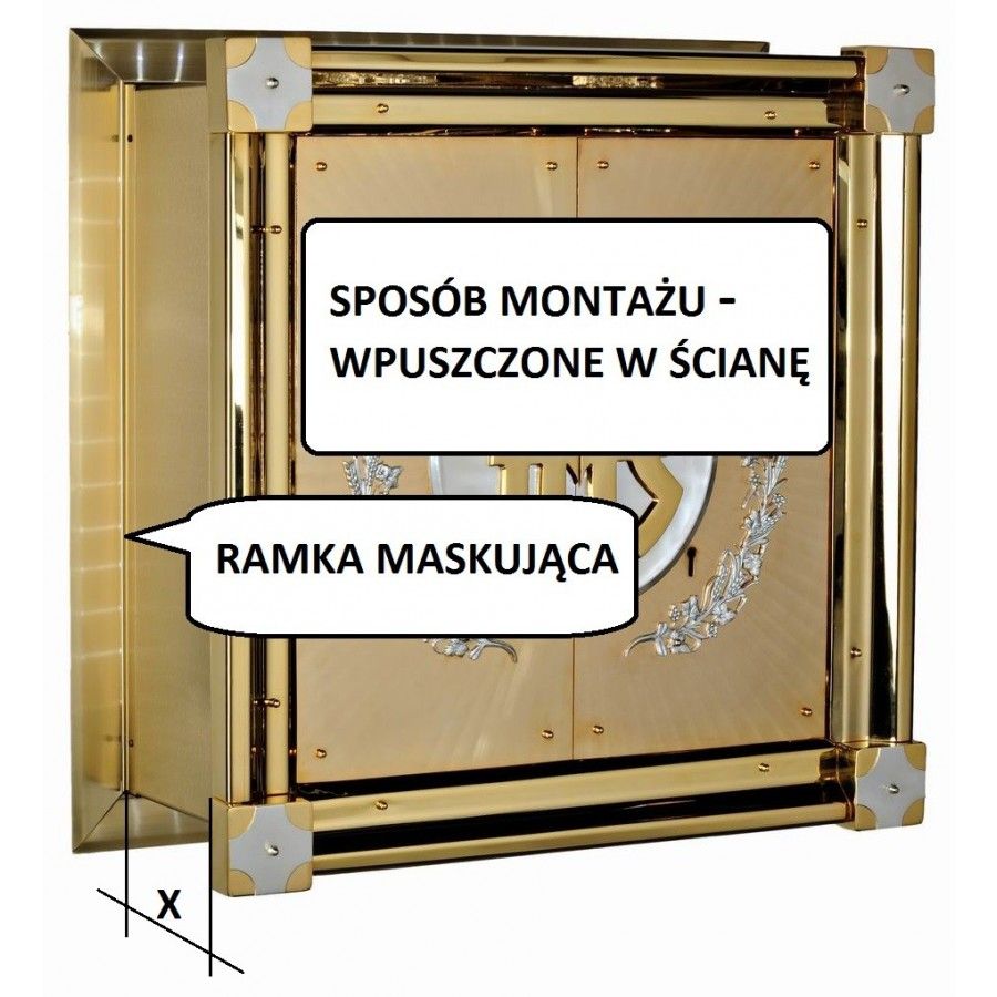 Tabernakulum mosiężne Ryba + Chleb (43) - TABERNAKULA - zdjęcie 3 - Tabernakulum mosiężne Ryba + Chleb (43)