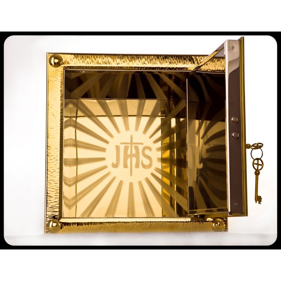 Tabernakulum mosiężne Ryba + Chleb (43) - TABERNAKULA - zdjęcie 2 - Tabernakulum mosiężne Ryba + Chleb (43)