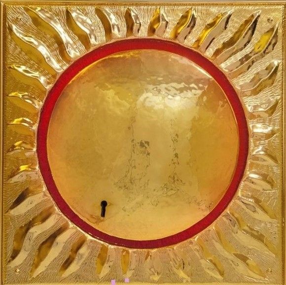 Tabernakulum mosiężne podświetlany okrąg (47) - TABERNAKULA - Tabernakulum mosiężne podświetlany okrąg (47)