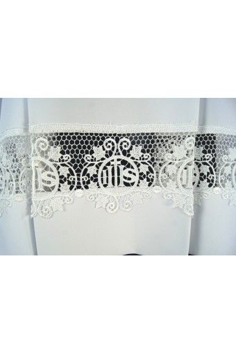 Komża kapłańska z zakładkami - koronka IHS (10) - KOMŻE I ALBY  KAPŁAŃSKIE - zdjęcie 2 - Komża kapłańska z zakładkami - koronka IHS (10)