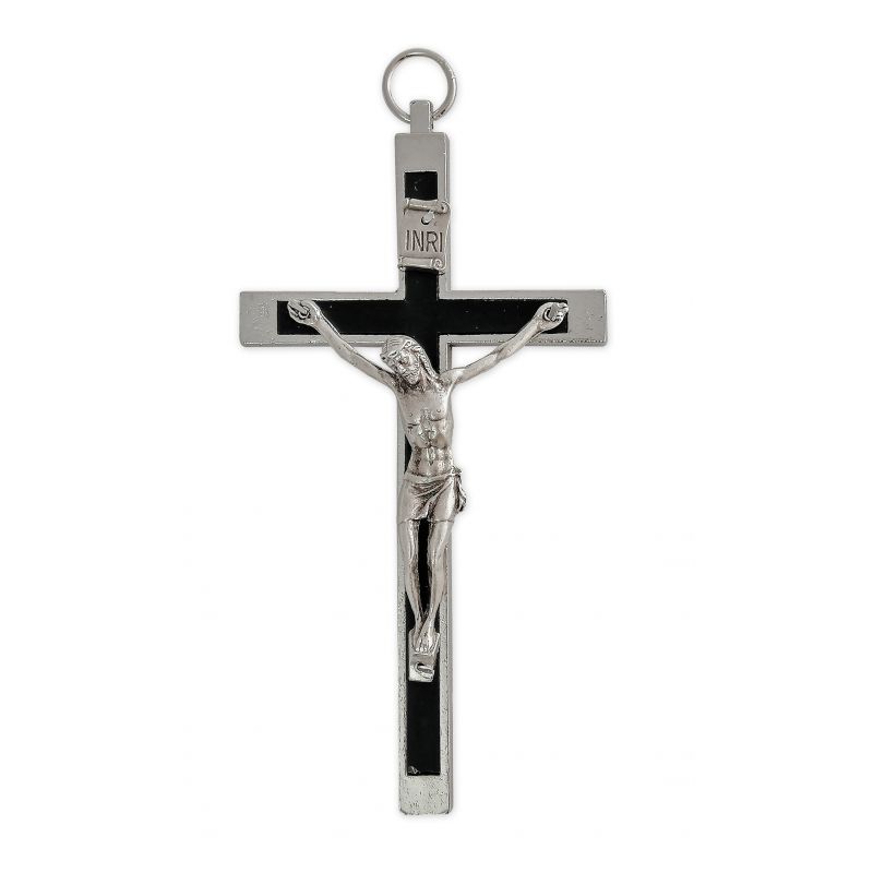 Krzyż zakonny, metalowy, inkrustowany - 11cm - KRZYŻE, KRZYŻYKI - Krzyż zakonny, metalowy, inkrustowany - 10 cm