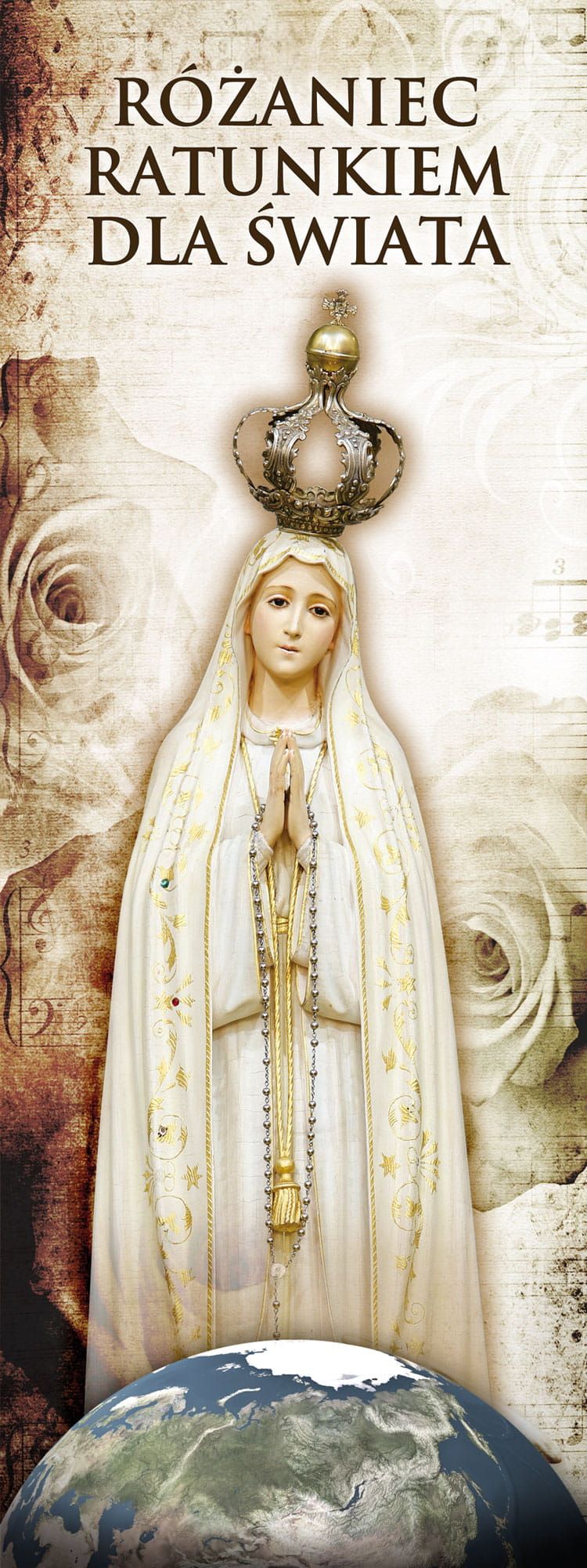 Baner na różaniec święty "Różaniec ratunkiem dla świata" (1) - Nabożeństwo różańcowe - Nowość