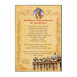 Święty Jan Paweł II Papież - Ikona dwustronna z modlitwą format A5 (2) - Ikony z  tektury introligatorskiej. - zdjęcie 3 - Święty Jan Paweł II Papież - Ikona dwustronna z modlitwą format A5 (2)
