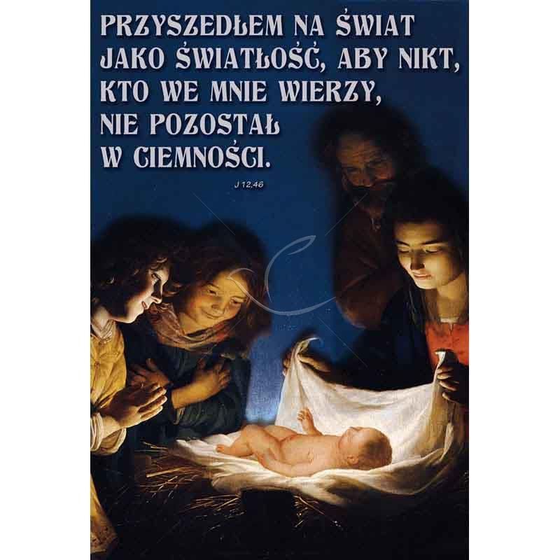 Plakat Bożonarodzeniowy - Przyszedł na świat jako światłość - Plakaty Bożonarodzeniowe - Plakat Bożonarodzeniowy - Przyszedł na świat jako światłość