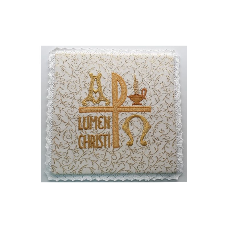 Palka ecru, złote wzory - Lumen Christi (Światło Chrystusa) - kolor ecru - Palka ecru, złote wzory - Lumen Christi (Światło Chrystusa)