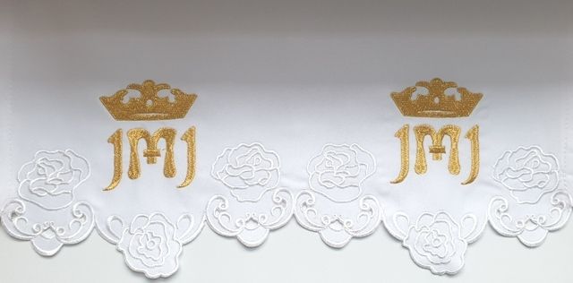 Obrus ołtarzowy haftowany - wzór eucharystyczny (214) - OBRUSY OŁTARZOWE - Nowość