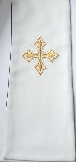 Stuła dwustronna kapłańska - biało-fioletowa (M) - KONCELEBRA - zdjęcie 2 - Stuła dwustronna kapłańska - biało-fioletowa (M)