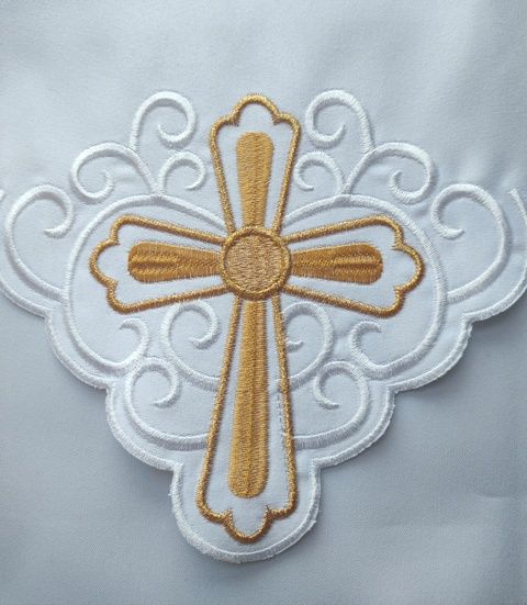 Obrus ołtarzowy haftowany - wzór eucharystyczny (145) - OBRUSY OŁTARZOWE - zdjęcie 2 - Obrus ołtarzowy haftowany - wzór eucharystyczny (145)