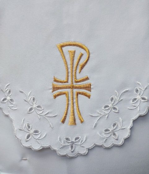 Obrus ołtarzowy haftowany - wzór eucharystyczny (137) - OBRUSY OŁTARZOWE - zdjęcie 2 - Obrus ołtarzowy haftowany - wzór eucharystyczny (137)