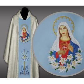 Ornat haftowany Serce Matki Bożej - Ornaty Maryjne - zdjęcie 2 - Ornat haftowany Serce Matki Bożej