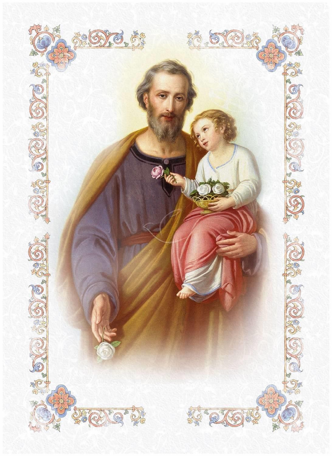 Święty Józef - Ikona z modlitwą format A4 - Ikony z  tektury introligatorskiej. - Nowość