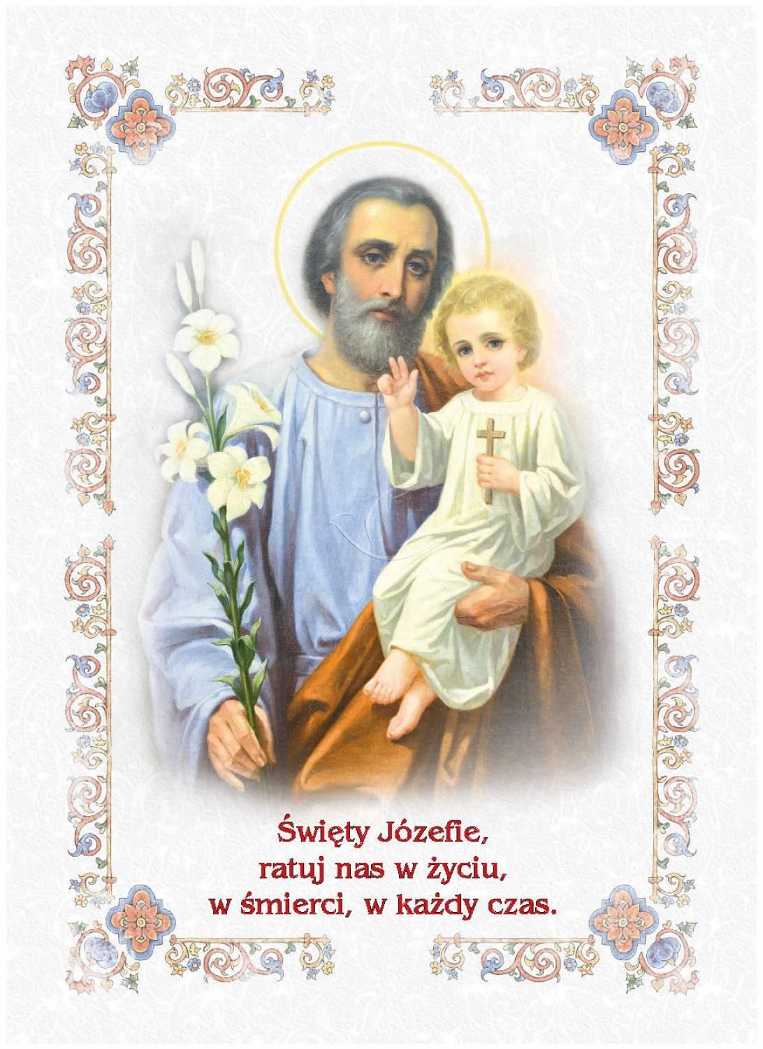 Święty Józef - Ikona z modlitwą format A4 (2) - Ikony z  tektury introligatorskiej. - Nowość