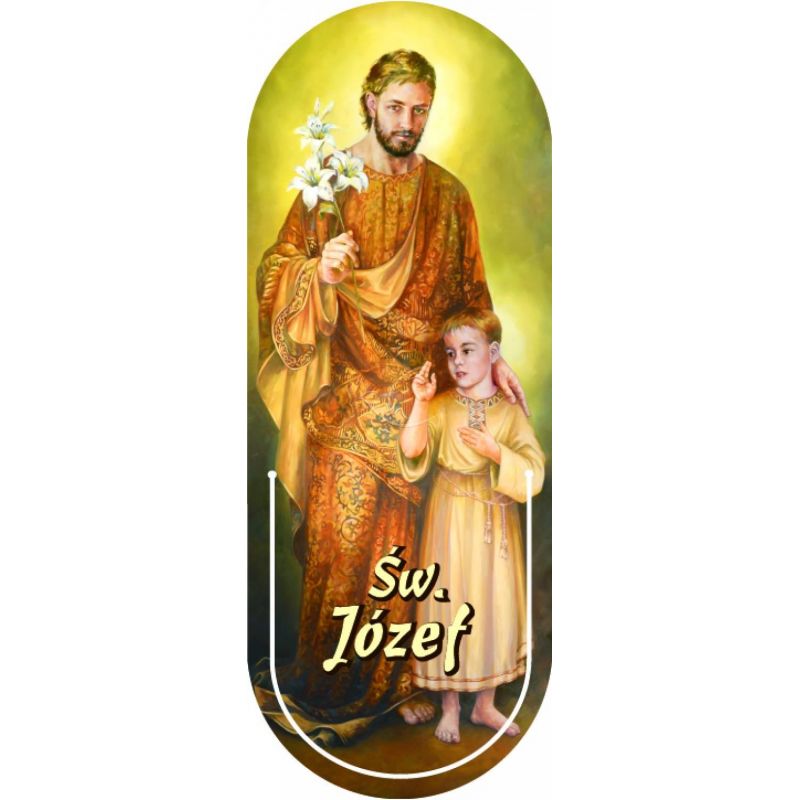 Święty Józef - Zakładka półokrągła syntetyczna (2) - Zakładki religijne do książek - Święty Józef - Zakładka półokrągła syntetyczna (2)
