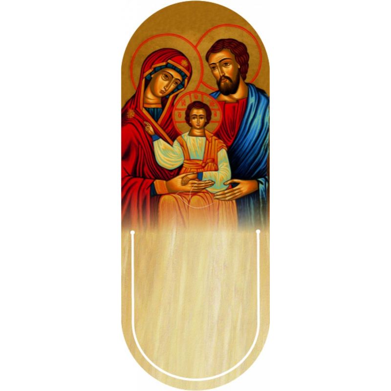 Święta Rodzina - Ikona - Zakładka półokrągła syntetyczna - Zakładki religijne do książek - Święta Rodzina - Ikona - Zakładka półokrągła syntetyczna