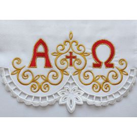 Obrus ołtarzowy haftowany - Alfa Omega (76) - OBRUSY WIELKANOCNE - zdjęcie 2 - Obrus ołtarzowy haftowany - Alfa Omega (76)