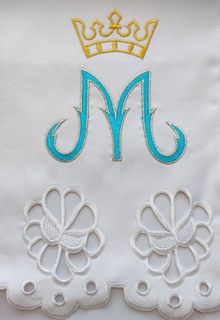 Obrus Maryjny haftowany (85) - OBRUSY OŁTARZOWE - zdjęcie 2 - Obrus Maryjny haftowany (85)