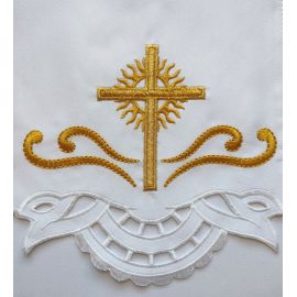 Obrus ołtarzowy haftowany - wzór eucharystyczny (116) - OBRUSY OŁTARZOWE - zdjęcie 3 - Obrus ołtarzowy haftowany - wzór eucharystyczny (116)