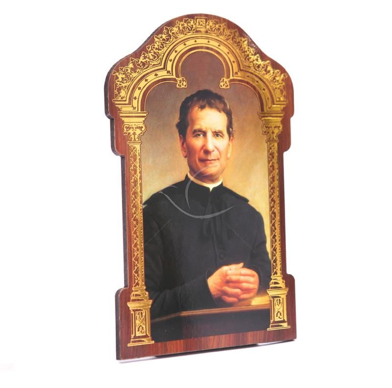 Święty Jan Bosko - Obrazek HDF ze złotą ramką (1) - Obrazek religijny płyta HDF - Nowość