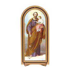 Święty Józef - Obraz półokrągły w ramce HDF (3) - Obrazek religijny płyta HDF