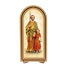 Święty Józef - Obraz półokrągły w ramce HDF (4) - Obrazek religijny płyta HDF