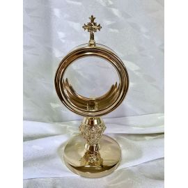 Monstrancja mini mosiężna, pozłacana - 22 cm (D1) - MONSTRANCJE