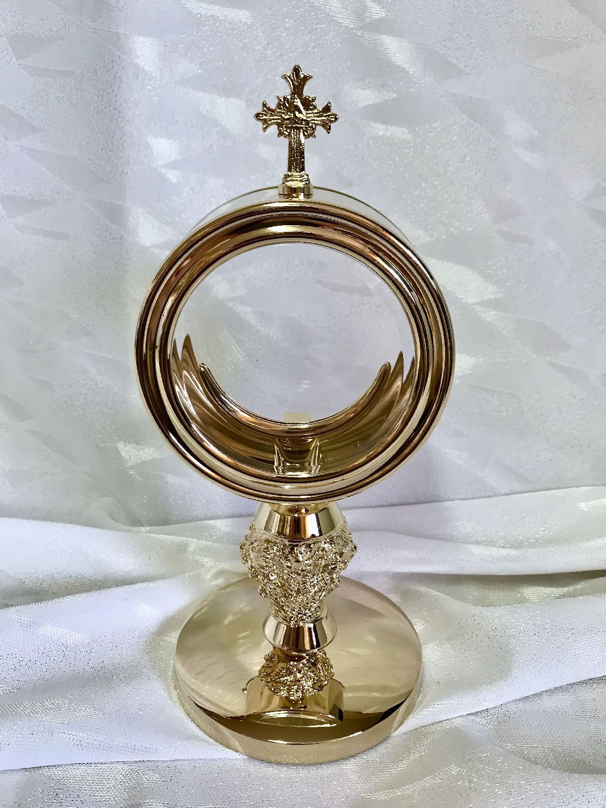 Monstrancja mini mosiężna, pozłacana - 22 cm (D1) - MONSTRANCJE - Nowość