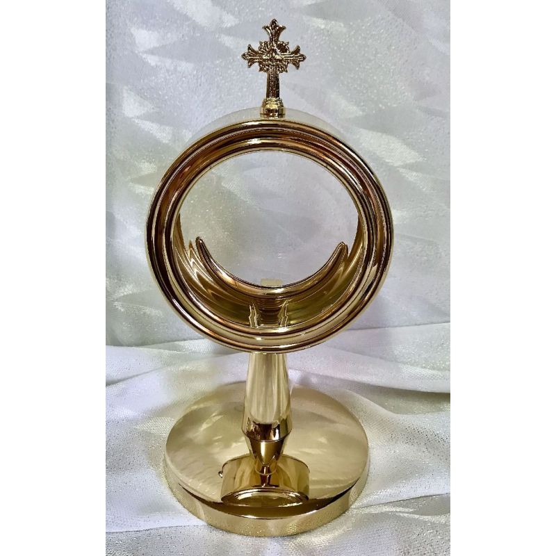 Monstrancja mini mosiężna, pozłacana - 20 cm (D2) - MONSTRANCJE - Monstrancja mini mosiężna, pozłacana - 20 cm (D2)