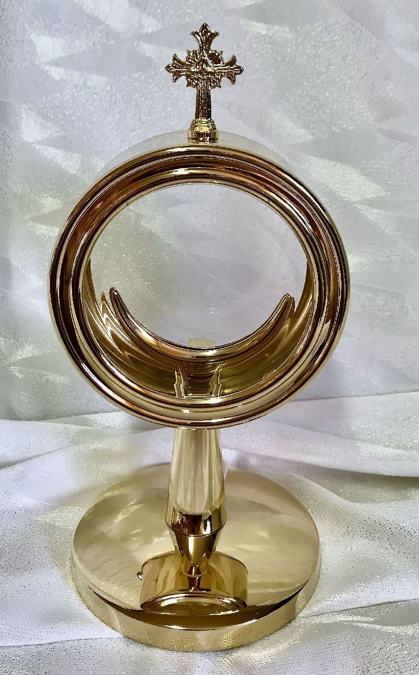 Monstrancja mini mosiężna, pozłacana - 20 cm (D2) - MONSTRANCJE - Monstrancja mini mosiężna, pozłacana - 20 cm (D2)