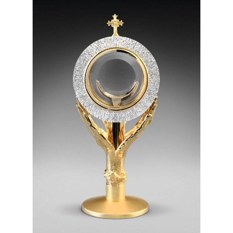 Monstrancja mosiężna, pozłacana - 31 cm (D3) - MONSTRANCJE - Monstrancja mosiężna, pozłacana - 31 cm (D3)