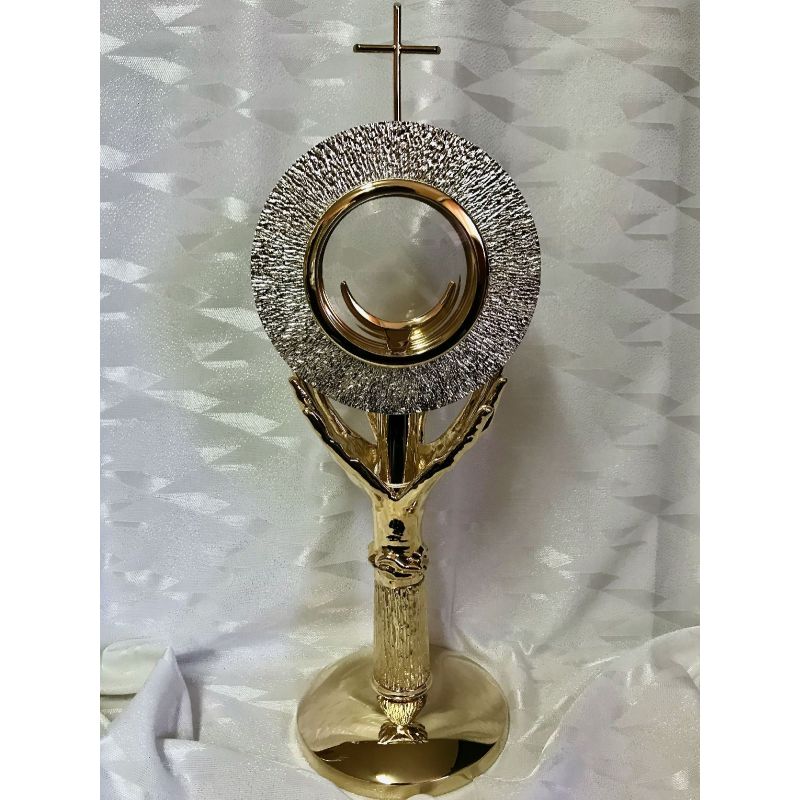 Monstrancja mosiężna, pozłacana - 43 cm (D4) - MONSTRANCJE - Monstrancja mosiężna, pozłacana - 43 cm (D4)
