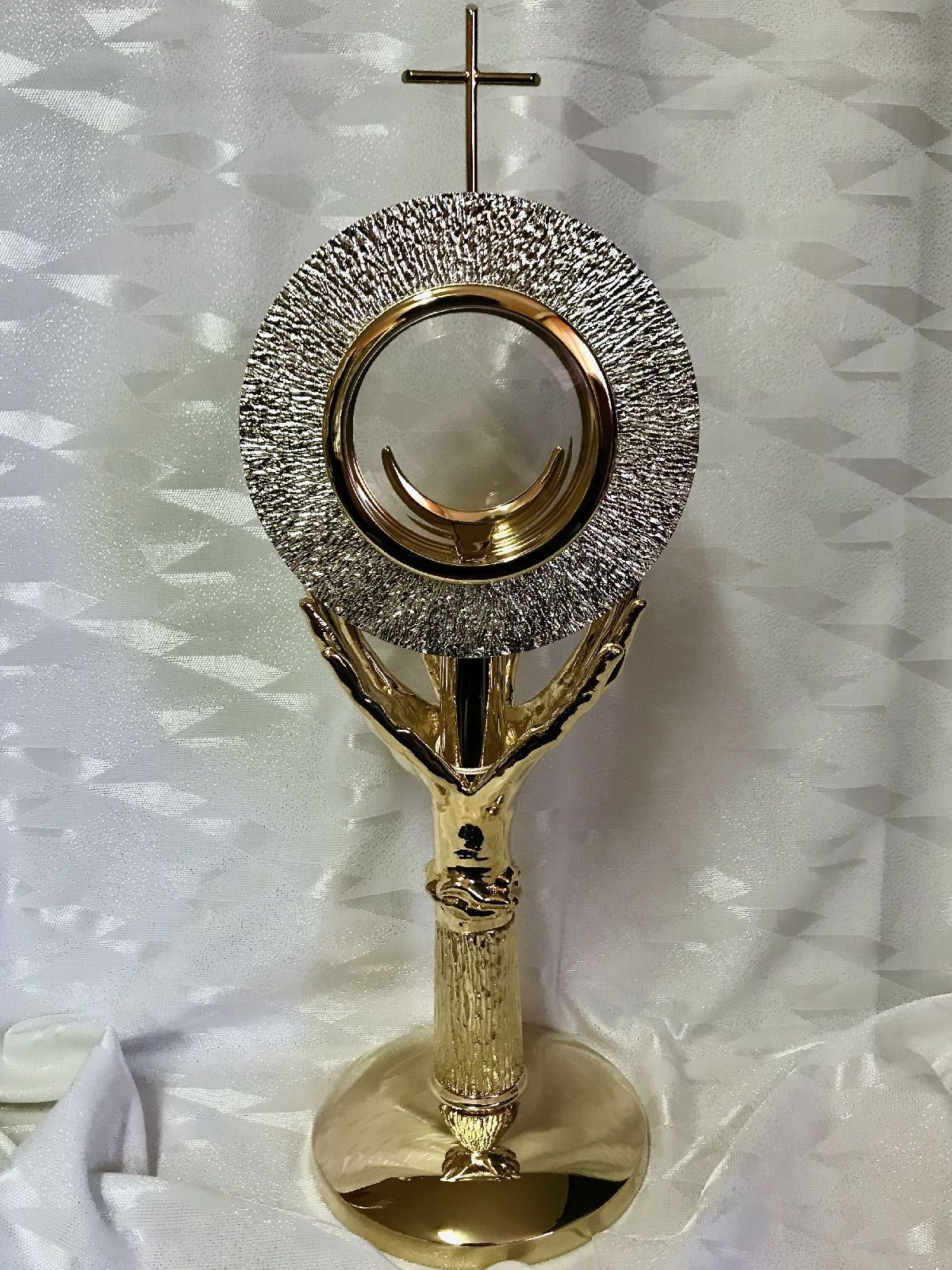 Monstrancja mosiężna, pozłacana - 43 cm (D4) - MONSTRANCJE - Nowość