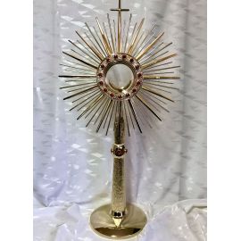Monstrancja mosiężna, pozłacana - 66 cm (D6) - MONSTRANCJE