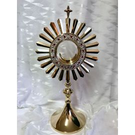 Monstrancja mosiężna, pozłacana - 46 cm (D8) - MONSTRANCJE