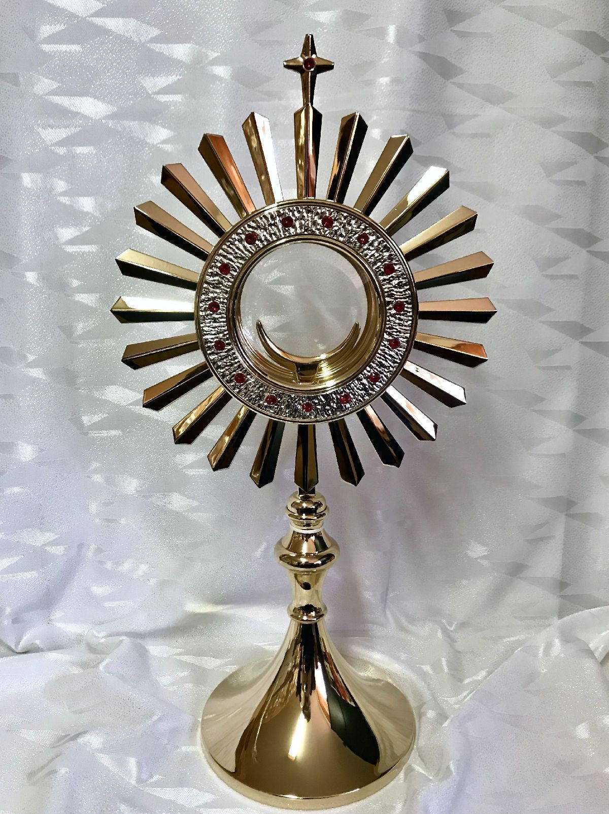 Monstrancja mosiężna, pozłacana - 46 cm (D8) - MONSTRANCJE - Nowość