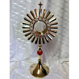 Monstrancja mosiężna, pozłacana - 46 cm (D9) - MONSTRANCJE