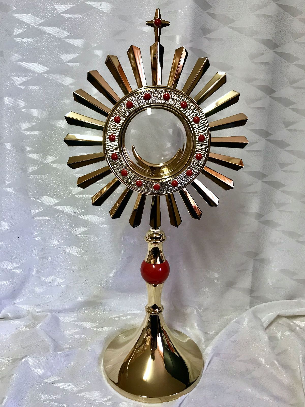 Monstrancja mosiężna, pozłacana - 46 cm (D9) - MONSTRANCJE - Nowość