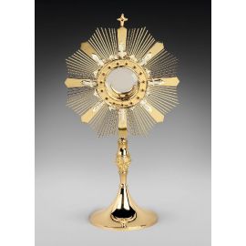 Monstrancja mosiężna, pozłacana - 57 cm (D10) - MONSTRANCJE