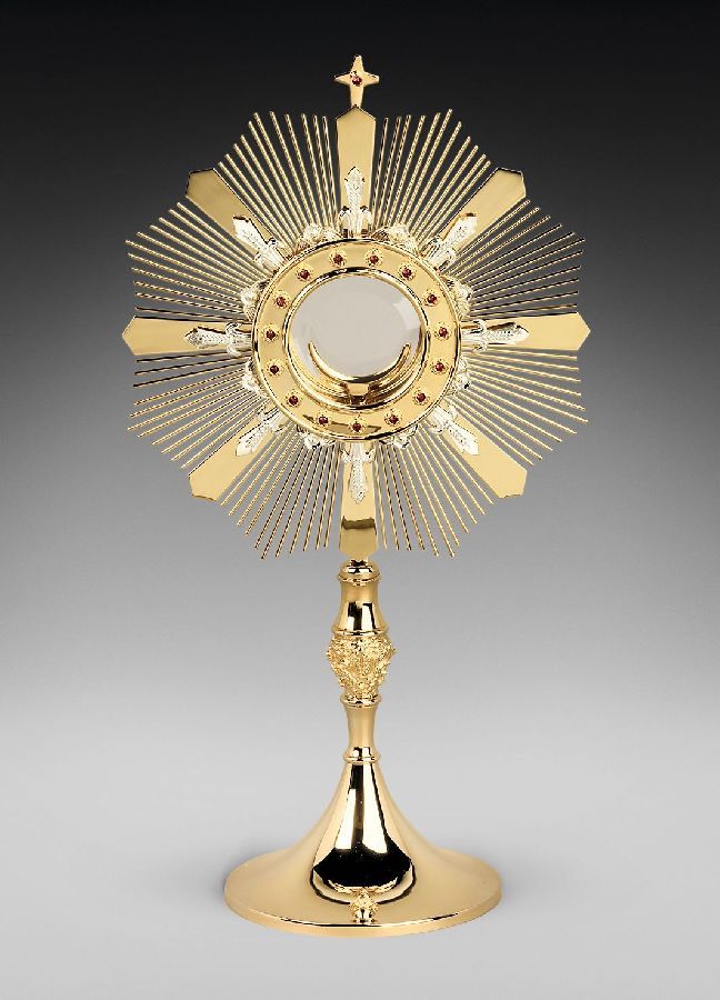 Monstrancja mosiężna, pozłacana - 57 cm (D10) - MONSTRANCJE - Nowość